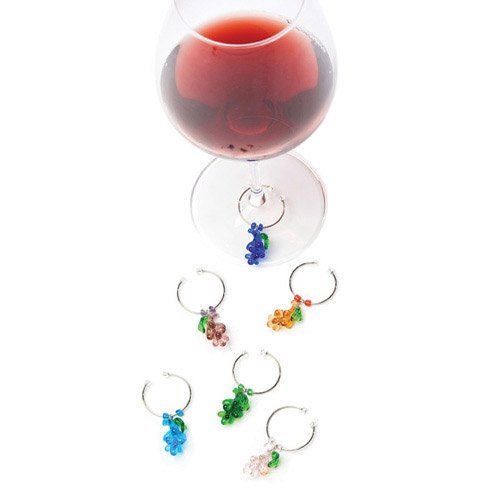 Glass Grapes Wine Charms